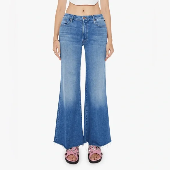 Mother The Roller Fray In Work Hard Play Hard distressed flare chic 27 - Picture 1 of 12